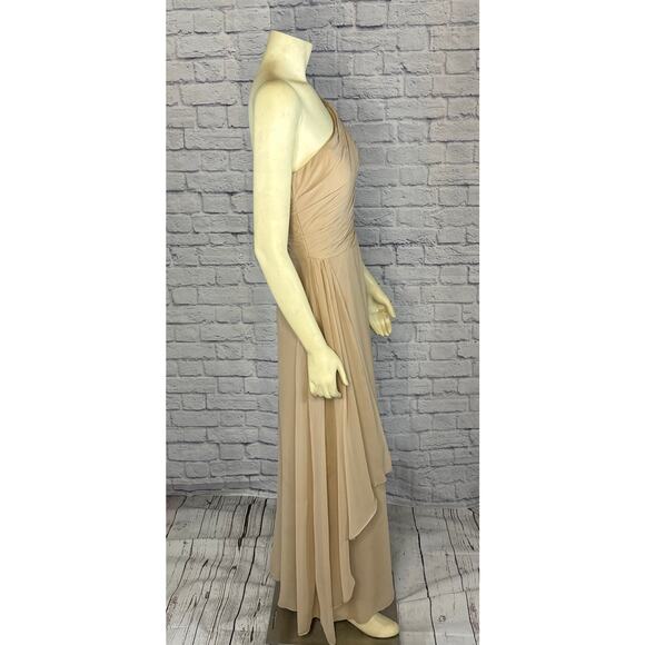 B2 Jasmine Poly Chiffon Long Bridesmaid Dress One-Shoulder Neckline size 14 n - Picture 7 of 10